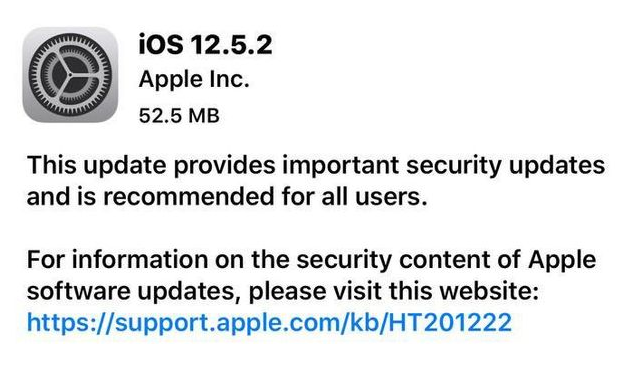 伊春苹果手机维修分享iOS12.5.2发布，建议所有老苹果用户安装 